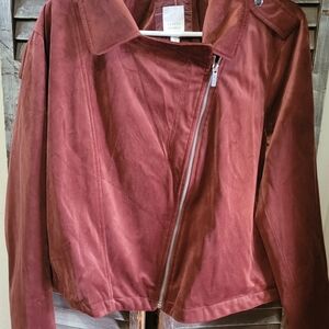 Women's Velvet Jacket in Rich Burgundy